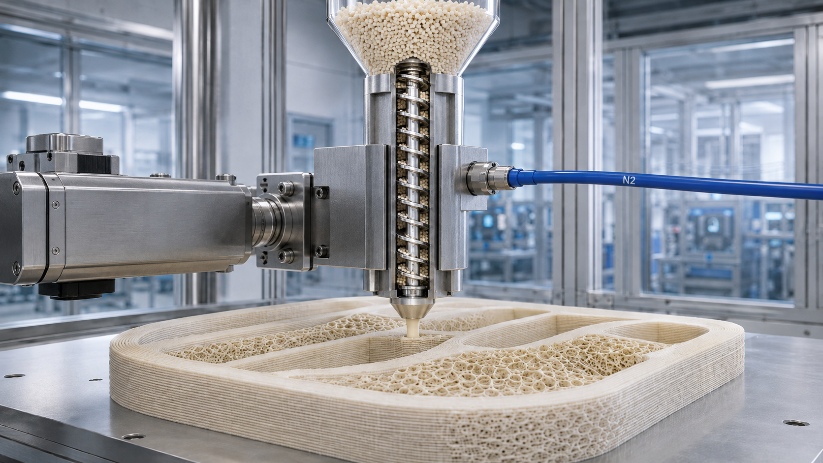 VITAL granulate-based foam extrusion additive manufacturing process